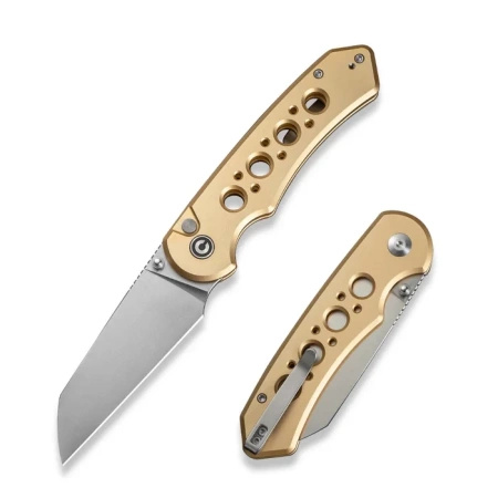Civivi Pragma Prime Champagne Aluminum Folding Knife, Satin 14C28N (C24067-3)