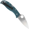 Spyderco LeafJumper Blue Lightweight FRN Folding Knife, Satin Plain K390 by Sal Glesser (C262PBLK390)