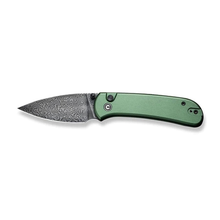 Civivi Qubit Green Aluminum, Black Damascus Knife (C22030E-DS1)