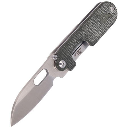 BlackFox Bean Gen2 Green Micarta Folding Knife, Satin by Panchenko (BF-719 MI)