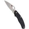 Spyderco UK Penknife FRN Black Leaf Shape Plain Folding Knife - C94PBK