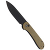 CIVIVI Button Lock Elementum Knife Olive Micarta, Black Stonewashed (C2103B)