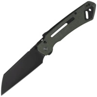 Civivi Buster FG Green Canvas Micarta Folding Knife, Black Stonewashed Nitro-V by Snecx Tan (C24052-3)