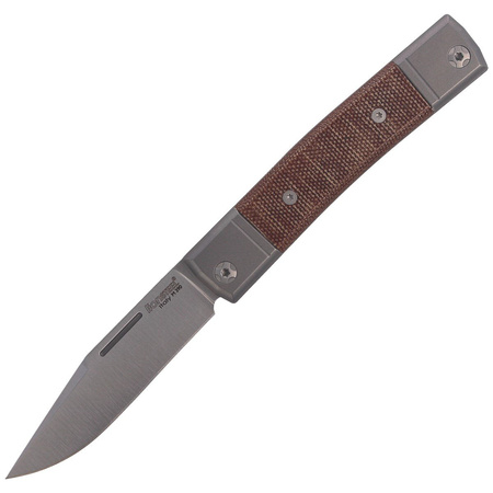 LionSteel bestMAN Natural Canvas Micarta Folding Knife, Clip Blade (BM1 CVN)