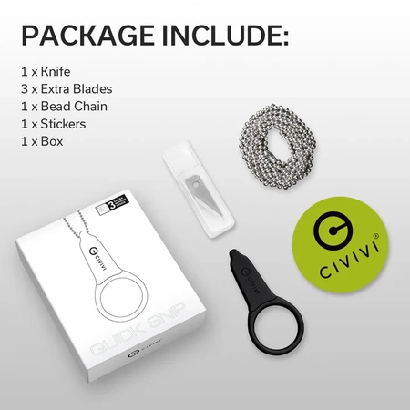 Civivi Quick Snip Black ABS with Rubber Coating, 6Cr13 (C22022A-1) neck knife