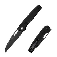 Civivi Guile Black G10, Black Stonewashed 14C28N Folding Knife by Shawn Ashmore (C24062B-1)