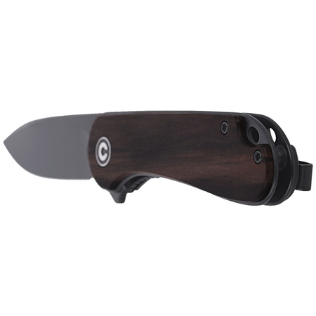 CIVIVI Elementum Flipper Knife Ebony Wood, Black Stonewashed (C907W)