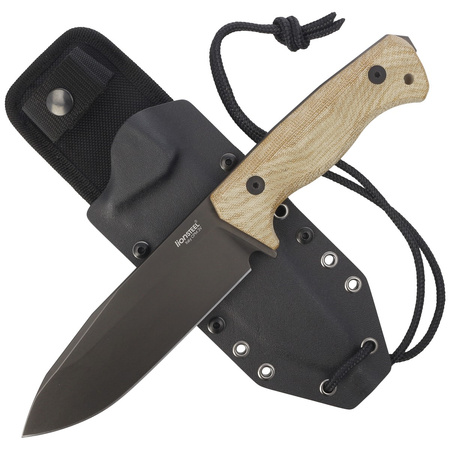 LionSteel T6B Natural Canvas Micarta Knife, Old Black CPM 3V by Molletta (T6B 3V CVN)