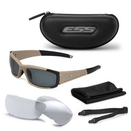 ESS - CDI Tactical Glasses - Terrain Tan - Clear / Smoke Gray - 740-0458