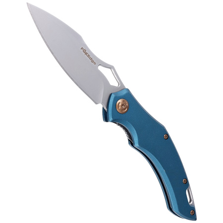 FoxEdge Sparrow Blue Anodized Aluminum Folding Knife, Sand Blasted by Denis Simonutti (FE-030)