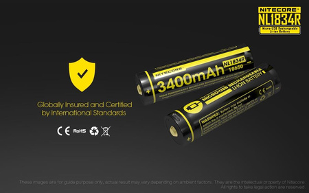 Nitecore 18650 Micro USB Battery NL1834R 3400mAh