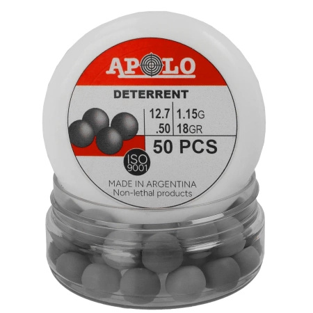 Apolo - Deterrent Semi Soft rubber bullets .50 cal, 1.15 g, 50 pcs.