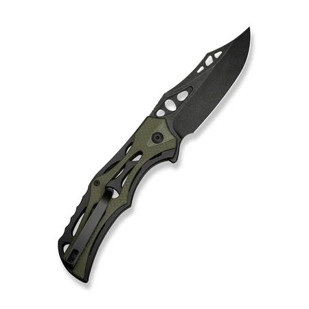 Civivi Biophase Black Aluminum / OD Green G10, Black Stonewashed Nitro-V Folding Knife (C23083C-2)