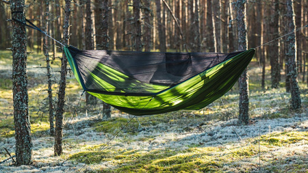 Lesovik Draka hammock with Sneka suspension - Treetop green