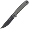 Sencut Scitus Dark Green Canvas Micarta, Black Stonewashed D2 Folding Knife by Ostap Hel (S21042-3)