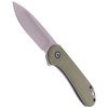 CIVIVI Elementum Flipper Knife Olive Micarta, Satin Finish (C907S)