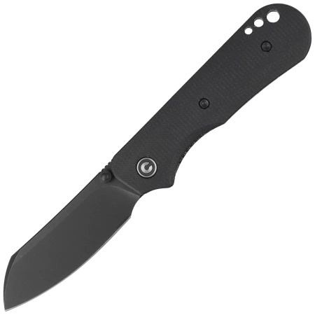 Civivi Crabby Black Canvas Micarta Folding Knife, Black Stonewashed 14C28N by Ken Onion Jr. (C24055-3)
