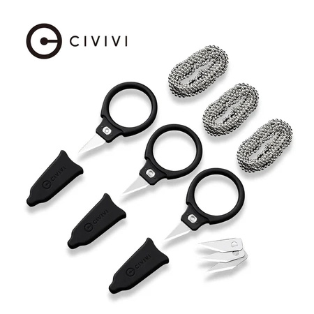 Civivi Quick Snip Black ABS/Rubber 3pc Neck Knives, 6Cr13 (C22022A-2)
