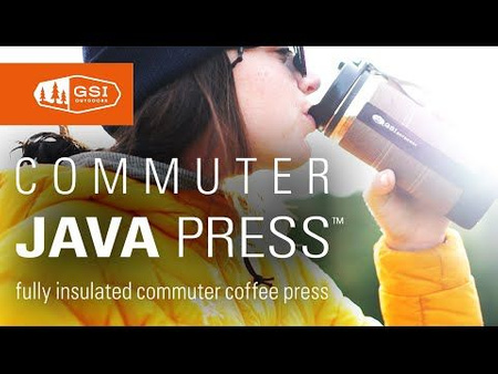 Travel Coffee Mug French Press GSI Commuter Javapress 444 ml - Blue