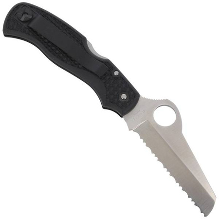 Spyderco Rescue 79mm Lightweight Black Spyder Knife - C45SBK