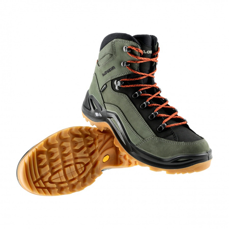 Lowa Renegade GTX mid boots - green/orange