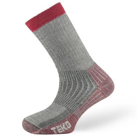 TEKO - Hiking Socks - ecoTREK 4.0 Merino HEAVY - Charcoal-Red