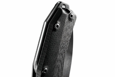 LionSteel KUR G10 Black, Stone Washed Blade Folding Knife (KUR BK)