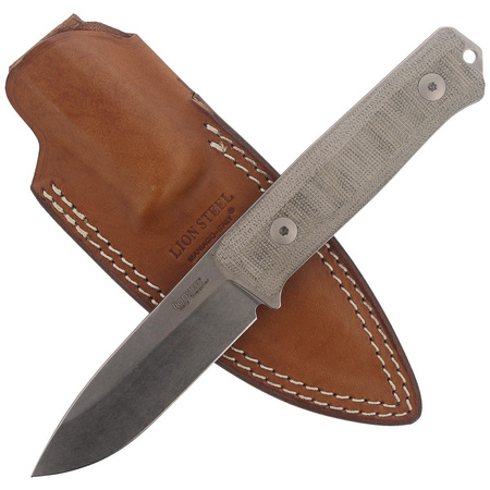 LionSteel Bushcraft Green Canvas Micarta Knife (B40 CVG)