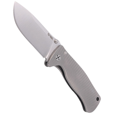 LionSteel SR2 Titanium Grey, Satin Blade Folding Knife (SR2 G)