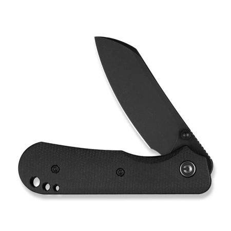 Civivi Crabby Black Canvas Micarta Folding Knife, Black Stonewashed 14C28N by Ken Onion Jr. (C24055-3)