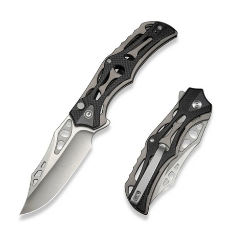 Civivi Biophase Black Aluminum / Black G10 Folding Knife, Satin Nitro-V (C23083C-3)