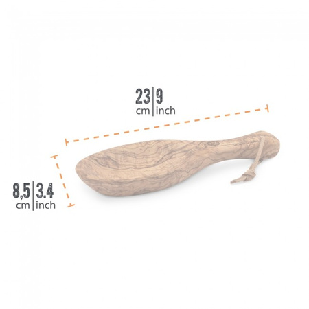 Plate - flat olive wood bowl 23 cm - Petromax - handmade