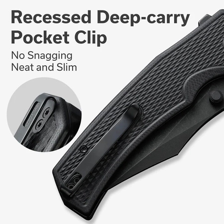 Civivi Vexillum Black G10, Black Stonewashed Nitro-V Folding Knife (C23003D-1)