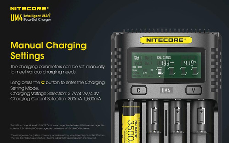 Battery charger - Nitecore UM4