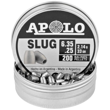 Apolo Slug 33 6.35 mm shotgun shell, 200 rounds. 2.14g/33.0gr (19303)