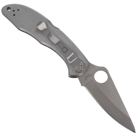 Spyderco Delica 4 Stainless Steel Plain Folding Knife (C11P)