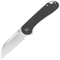 Civivi Elementum Wharncliffe Black Canvas Micarta Folding Knife, Satin Nitro-V (C18062AF-3)