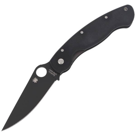 Spyderco Military Model G-10 Black / Black Blade Folding Knife (C36GPBK)