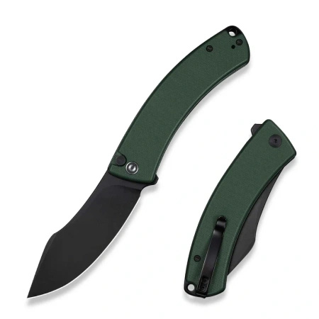 Civivi Outlaw Muk Teal Green G10, Black Stonewashed 14C28N Folding Knife by Trey Sprinkle (C24079-3)