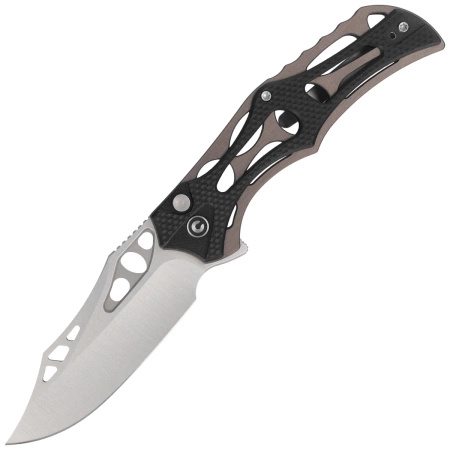 Civivi Biophase Black Aluminum / Black G10 Folding Knife, Satin Nitro-V (C23083C-3)