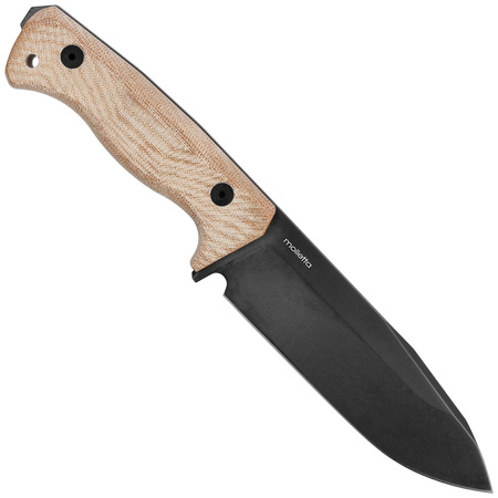 LionSteel T6B Natural Canvas Micarta Knife, Old Black CPM 3V by Molletta (T6B 3V CVN)