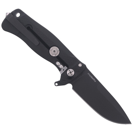 LionSteel SR Flipper Aluminum Black / Black Blade Folding Knife (SR22A BB)