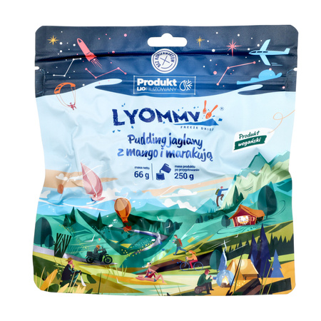 Lyommy - Freeze-dried food Jaggery pudding with mango and passion fruit