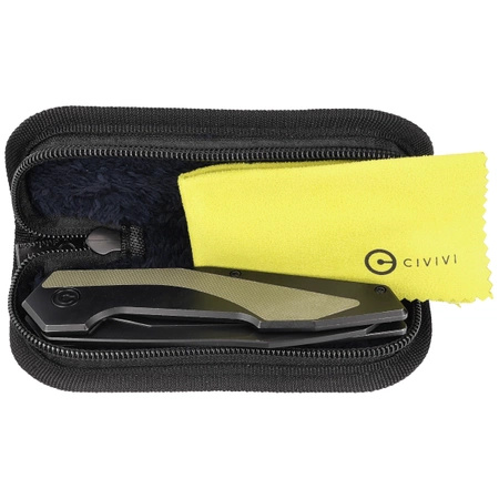 Civivi Knife Hypersonic Black, OD Green Steel With G10 Inlay, Black Stonewashed 14C28N by Gustavo T. Cecchini (C22011-1)