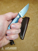 Brisa Necker 70 Flat knife - Blue Jeans Micarta - Leather scabbard