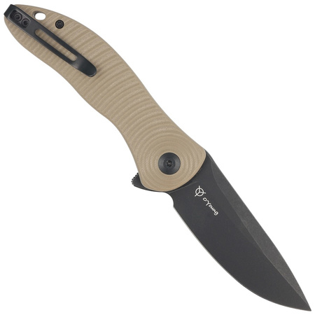 Civivi Synergy3 Tan G10 knife, Black Stonewashed Nitro-V by Jim O'Young (C20075D-2)