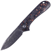 CIVIVI Elementum Flipper Black/Copper Resin knife, Damascus (C907C-DS3)