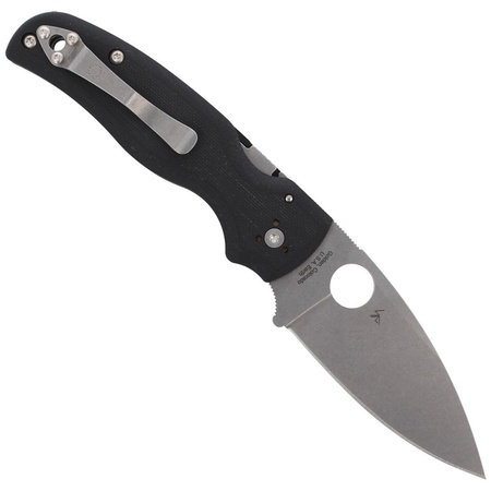 Spyderco Shaman G-10 Black Plain Folding Knife (C229GP)