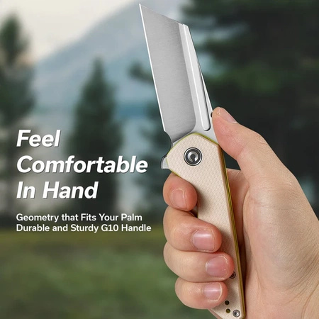 Civivi ExOne Ivory G10 Folding Knife, Satin Nitro-V by Brian Brown (C23036-2)