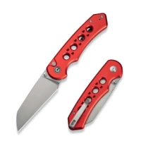 Civivi Pragma Prime Red Aluminum, Stonewashed 14C28N Folding Knife (C24067-2)